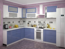 Kitchen design in a modern style in light colors corner