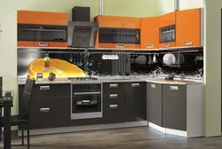 Kitchen design in a modern style in light colors corner