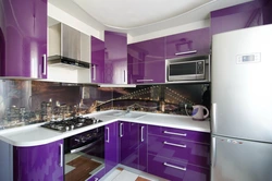 Kitchen design in a modern style in light colors corner