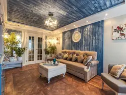 What color to paint the wooden walls in the living room photo
