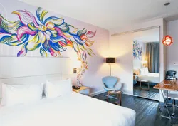 Beautiful drawing in the bedroom photo