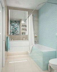 Small bathtub in the bathroom interior