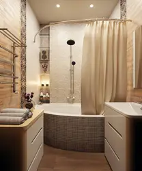 Small bathtub in the bathroom interior