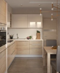 Light Wooden Kitchen In The Interior Photo