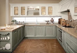 Light Wooden Kitchen In The Interior Photo