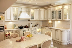 Photo of a wooden kitchen in light colors