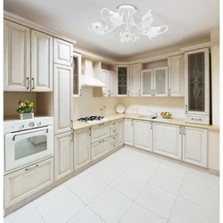 Photo of a wooden kitchen in light colors