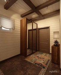 Interior Of The Hallway Of A Wooden House