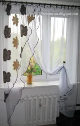 Пардаи ошхона аз фото tulle боқимонда дод