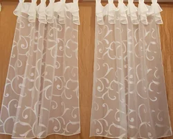 Kitchen curtain made from leftover tulle photo