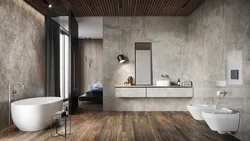 Bathroom design concrete tiles