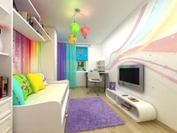 Children's living room design 16 sq.m.