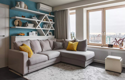 Sofa by the window in the living room photo