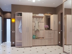 Hallway in cappuccino color interior photo