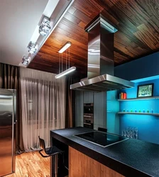 Laminate on the kitchen ceiling photo of interiors