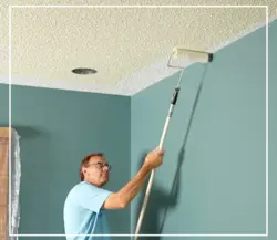 Painting the walls in the kitchen with water emulsion photo