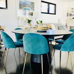 Kitchen Design With Blue Chairs