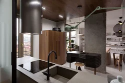 Concrete style in the kitchen interior