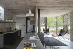 Concrete style in the kitchen interior