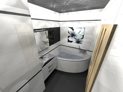 3 by 3 bathroom design with corner bath