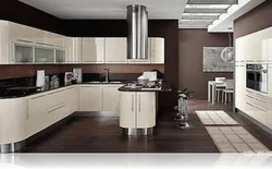 Dark Brown Floor In The Kitchen Interior