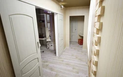 Hallway in a panel house in a two-room apartment, real photos
