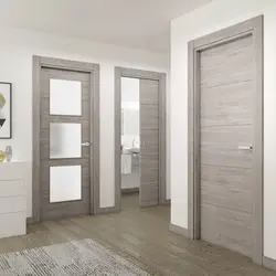 Photo of gray doors in the apartment interior real interior