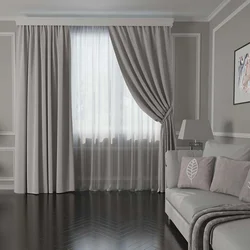 Curtains in the living room interior
