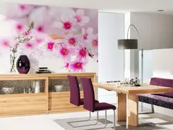 3D wallpaper in the kitchen interior