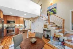 Kitchen design with stairs to the second floor