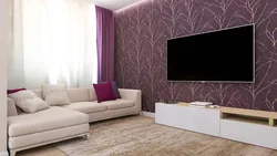 Wallpaper ideas for a living room in an apartment photo