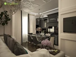 Kitchen living room in modern classic interior design