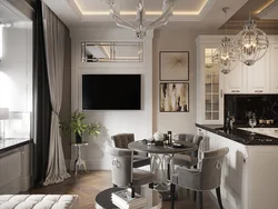 Kitchen living room in modern classic interior design