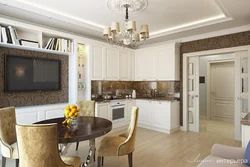Kitchen living room in modern classic interior design