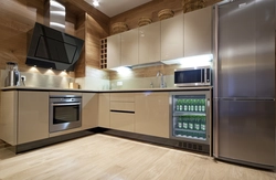 Modern kitchen design with built-in appliances photo