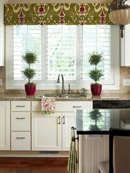 Curtains in the kitchen photo in a modern style interior