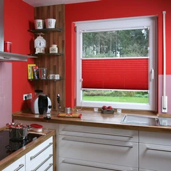 Curtains in the kitchen photo in a modern style interior