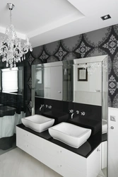Black furniture in the bathroom photo