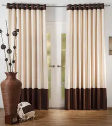 Curtains with eyelets in the living room interior