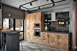 Wooden loft kitchen photo