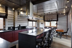Wooden loft kitchen photo