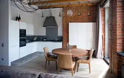 Taxta loft mətbəx fotoşəkili