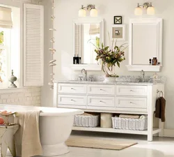Photo of furniture in the bathroom in the house