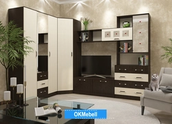 Modular corner walls for the living room photo