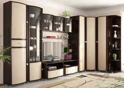 Modular corner walls for the living room photo