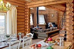 Log houses kitchen interior