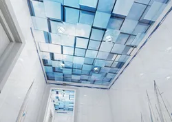 Ceiling made of pvc panels in the bathroom photo
