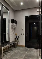Interior hallway with mirror in apartment photo