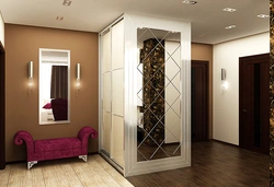 Interior hallway with mirror in apartment photo