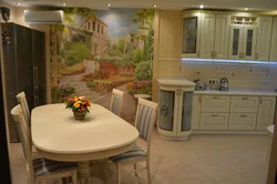 3D фото тұсқағаздары бар ас үй дизайны